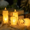 Electronic candles, LED crystal luminous candle lamps, simulated fake candles, proposal and birthday decoration, transparent tear candles details Picture